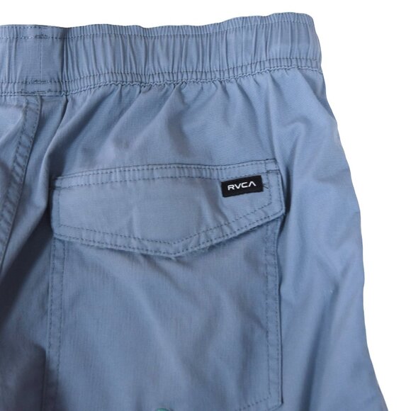 RVCA All-Time Hybrid Shorts Blue Elastic Waist Drawstring Swim Surf Size S - Picture 3 of 8